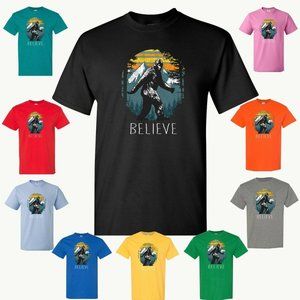 Sasquatch Believe Mountains Bigfoot Short Sleeve